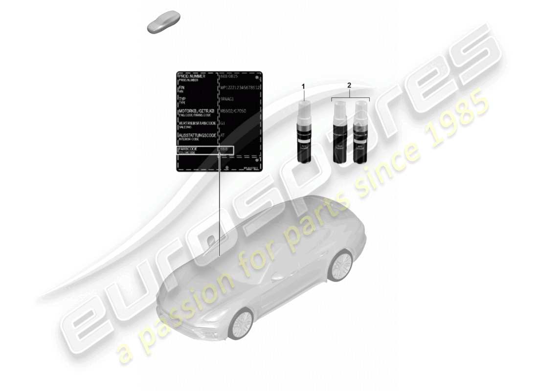 porsche 2023 (panamera 971-2) paint touch-up applicator paints parts diagram