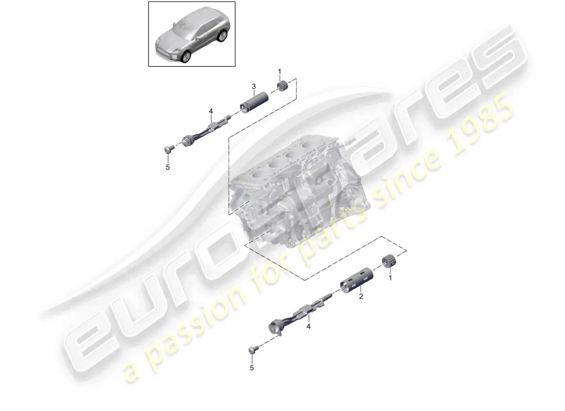 porsche 2014 (macan) cylinder needle bearing - parts diagram
