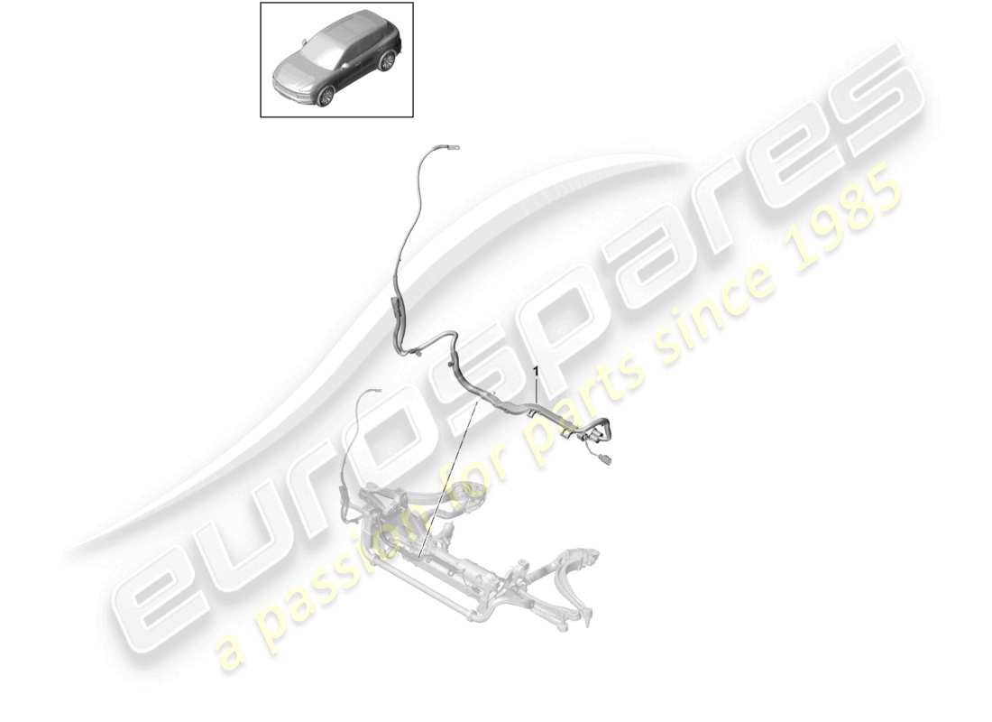 porsche 2023 (cayenne e3 9ya/9yb) wiring looms steering gear part diagram