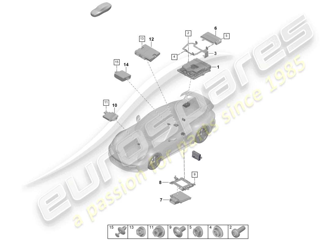 porsche 2025 (992-2 gt3) control units parts diagram