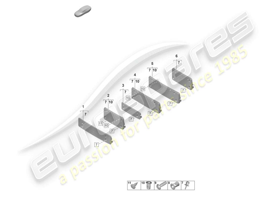 porsche 2023 (panamera 971-2) licence plate holder turbo parts diagram
