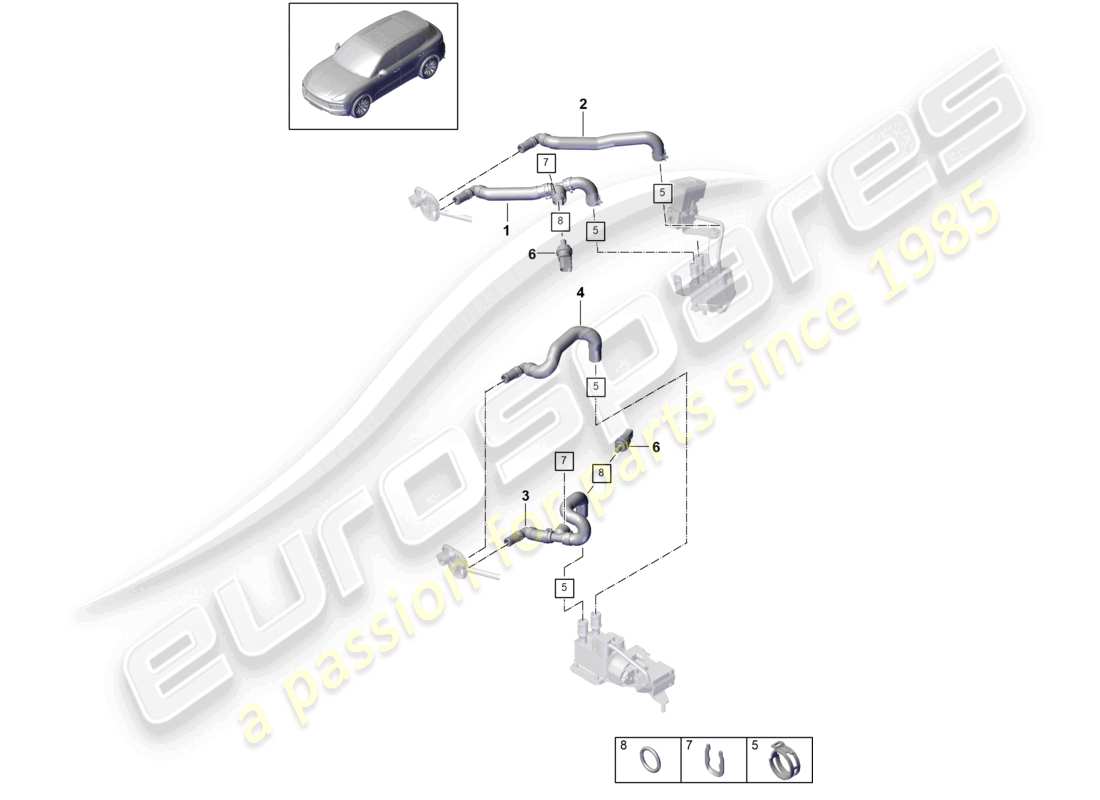 porsche 2024 (cayenne e3 9ya/9yb) heater low-temperature circuit water box for vehicles with hybrid drive parts diagram