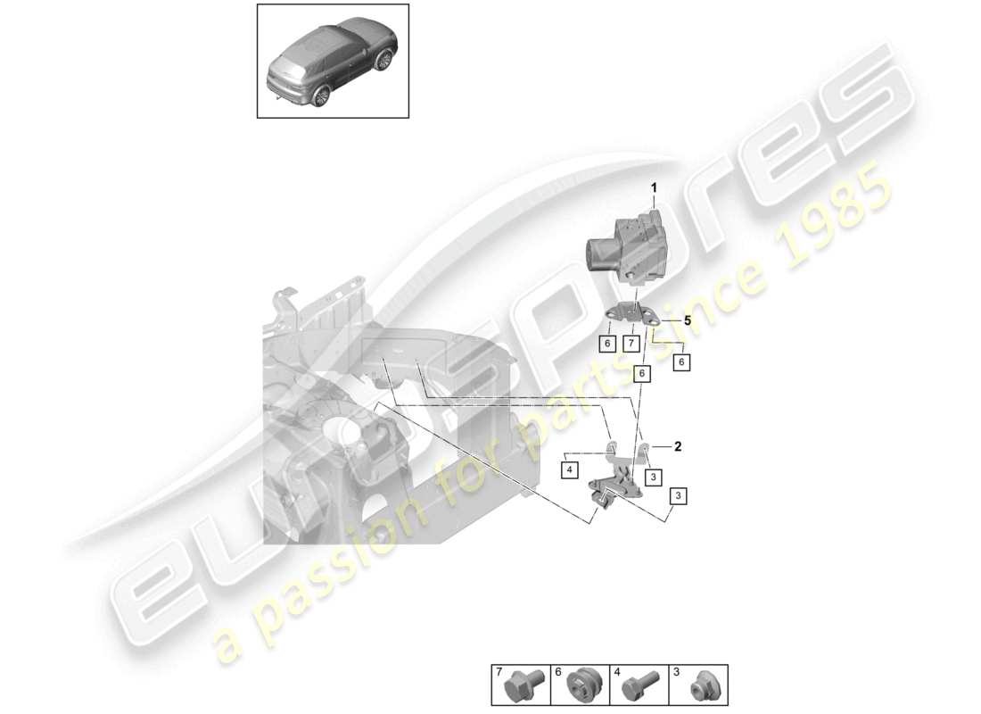 porsche 2023 (cayenne e3 9ya/9yb) hydraulic unit anti-locking brake syst. -abs- d - 05.03.2018>> part diagram