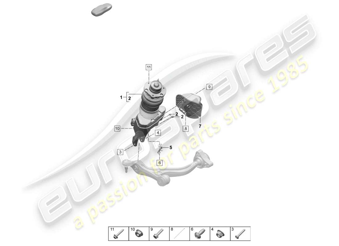porsche 2026 (taycan 9j1-2) air suspension active electr. damping control part diagram