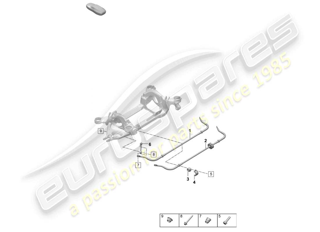 porsche 2025 (taycan 9j1-2) anti-roll bar parts diagram