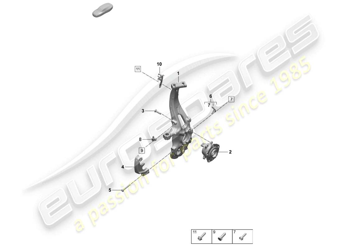 porsche 2026 (macan-e) swivel mounting wheel hub part diagram