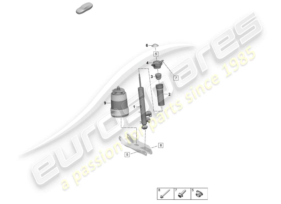 porsche 2026 (macan-e) air suspension vibration damper air spring part diagram
