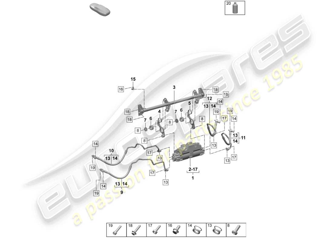 porsche 2026 (taycan 9j1-2) active electr. damping control part diagram