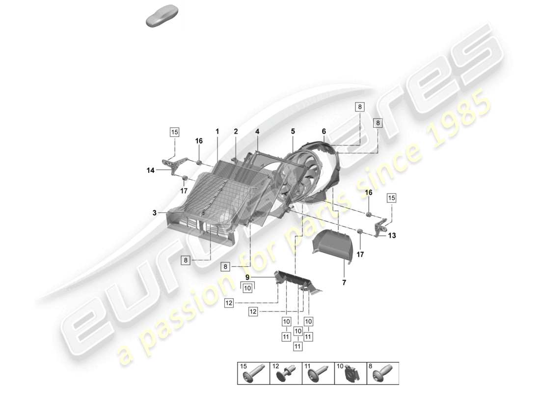 porsche 2025 (macan-e) coolant cooling system cooler for coolant part diagram