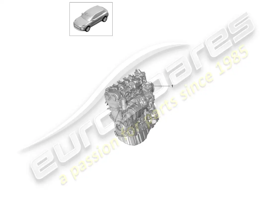porsche 2020 (macan) replacement engine (complete) parts diagram
