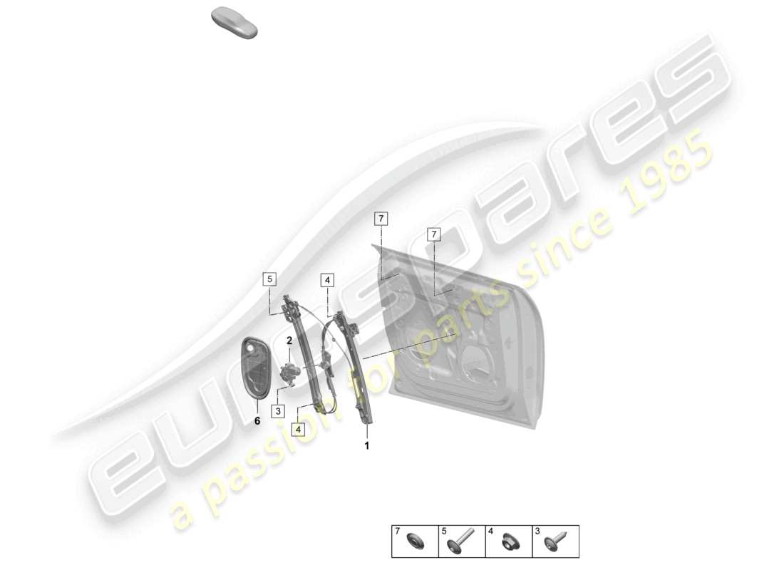 porsche 2025 (macan-e) window regulator front accessories part diagram