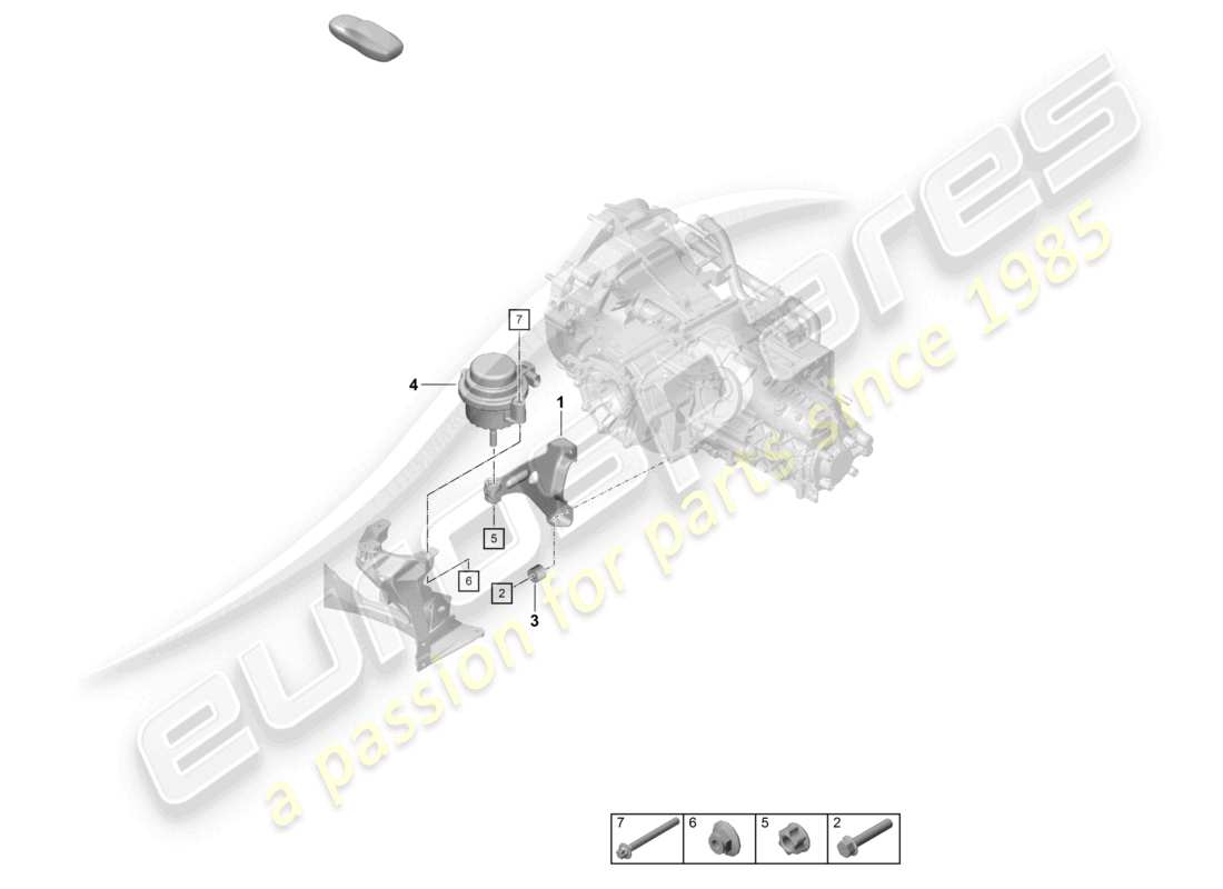 porsche 2022 (718 boxster) gearbox securing parts parts diagram