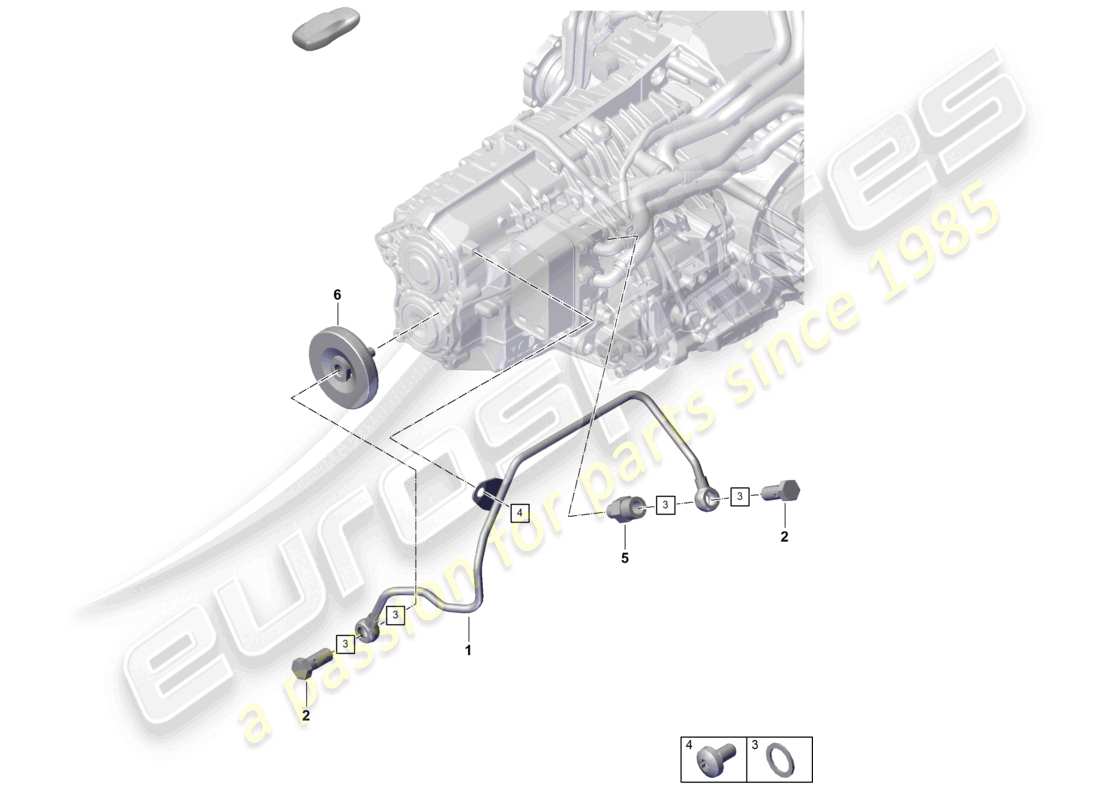 porsche 2024 (718 boxster spyder) - pdk - gearbox oil pipe parts diagram