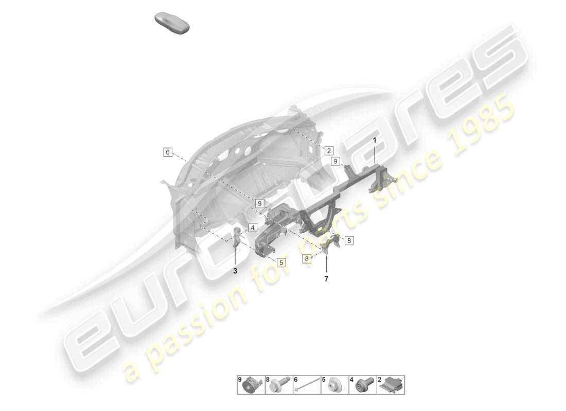 porsche 2023 (992-1 gt3/rs/st) dashboard bracket parts diagram
