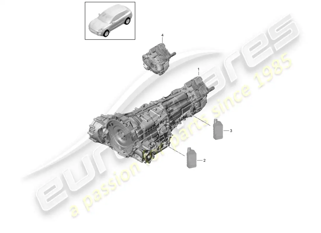 porsche 2014 (macan) 7-speed dual clutch gearbox - pdk - see technical information 3965 26/18 parts diagram