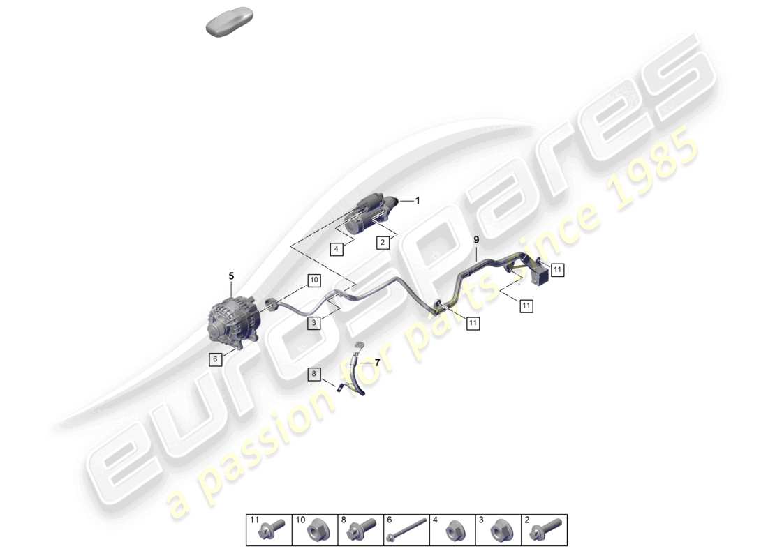 porsche 2026 (992-2 gt3) starter alternator parts diagram