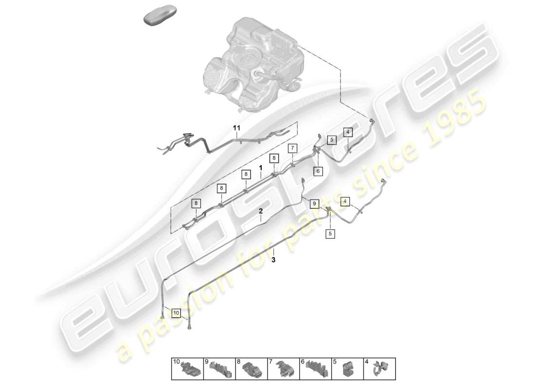 a part diagram from the porsche 2025 (992-2) parts catalogue