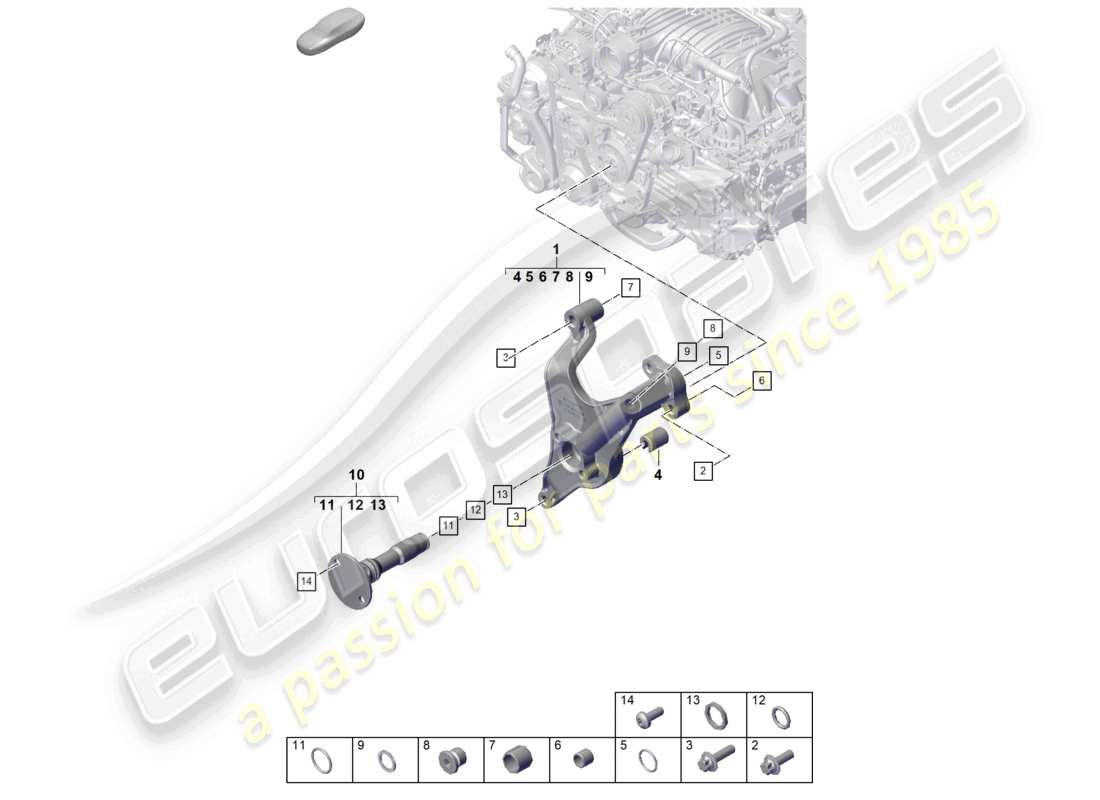 a part diagram from the porsche 2020 (718 cayman gt4) parts catalogue