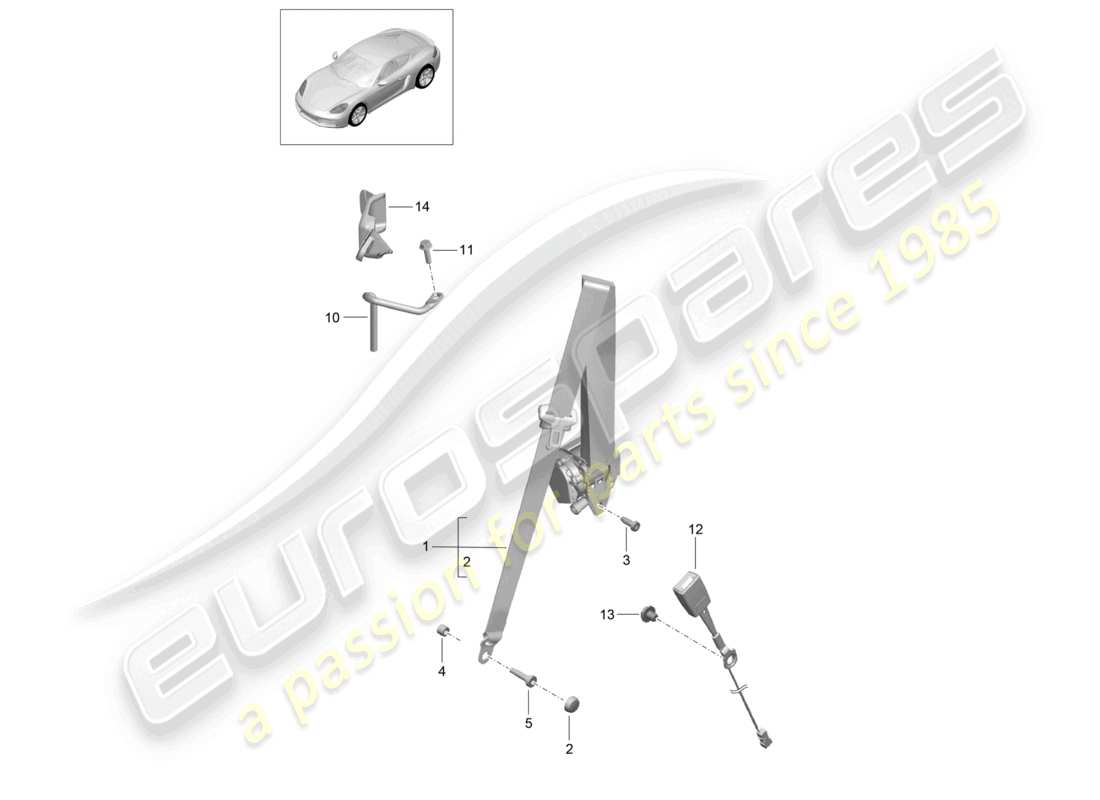 a part diagram from the porsche 2025 (718 cayman) parts catalogue