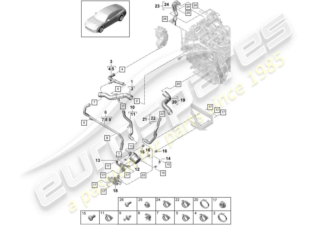 a part diagram from the porsche 2021 (panamera 971-1) parts catalogue