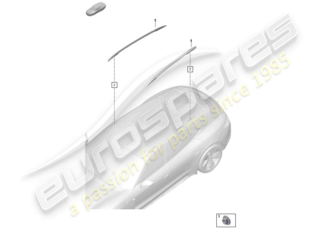 a part diagram from the porsche 2023 (taycan 9j1-1) parts catalogue