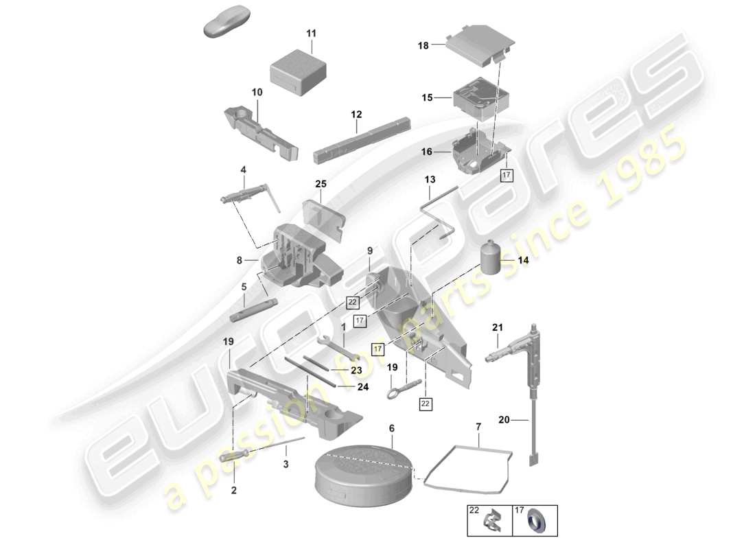 porsche 2025 (992-2) vehicle tools parts diagram