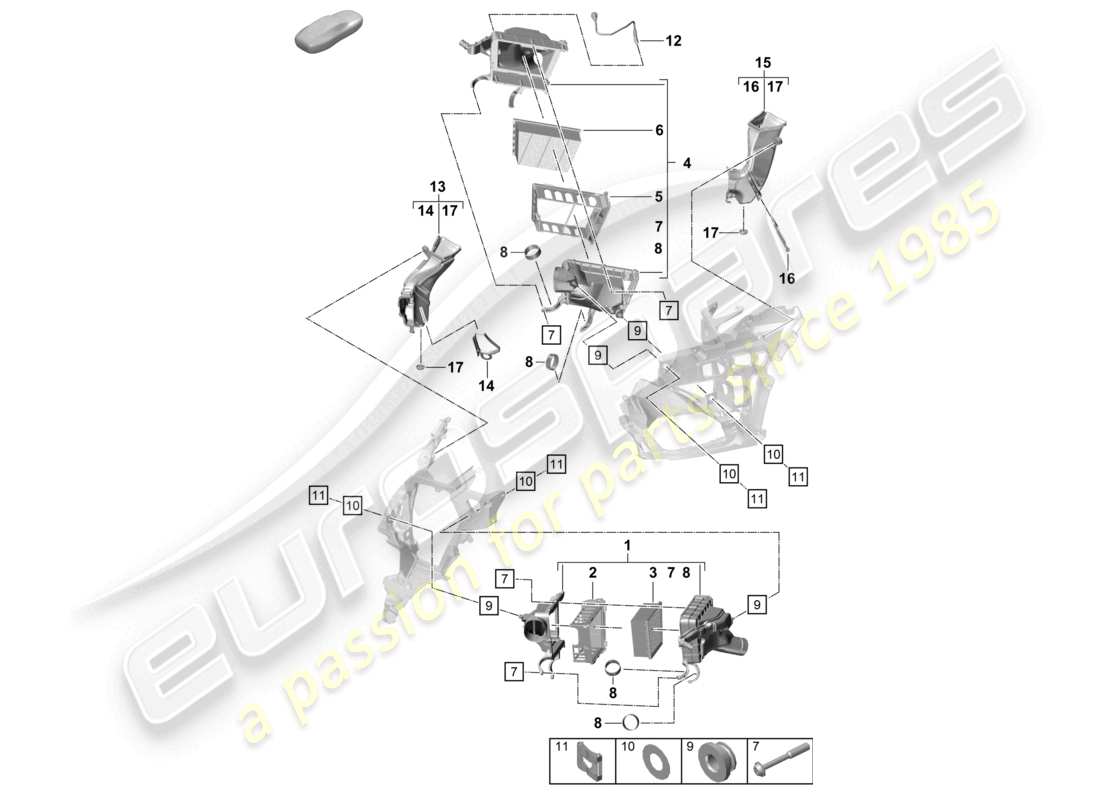 porsche 2025 (992-2 turbo / s) air filter parts diagram