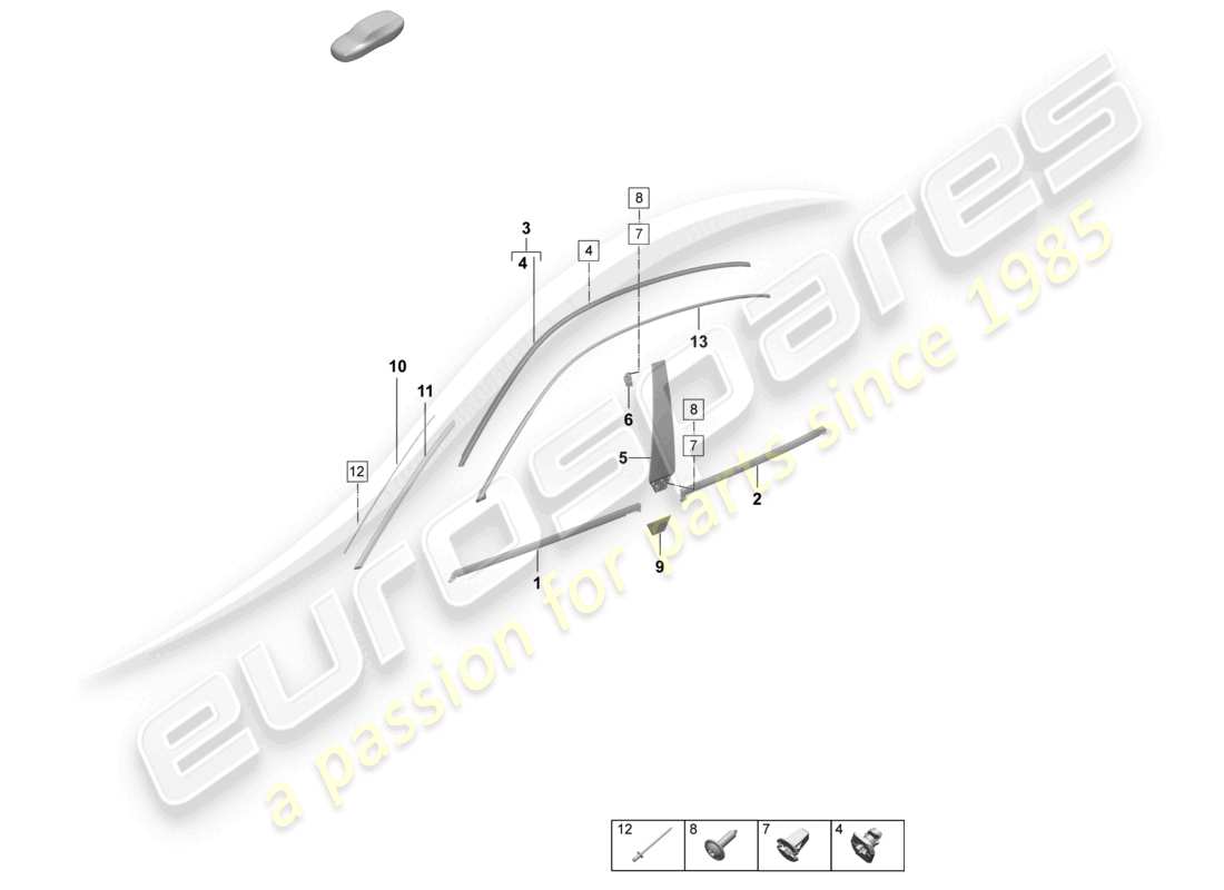 porsche 2025 (macan-e) moldings trim accessories part diagram