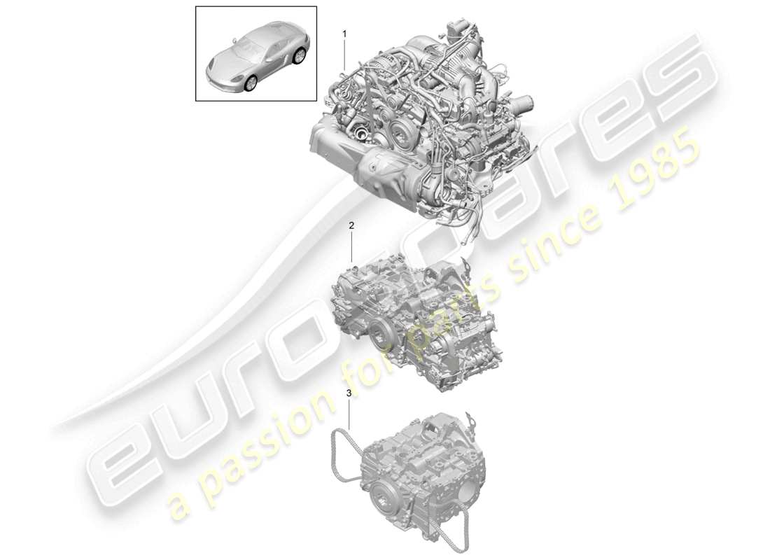 porsche 2026 (718 cayman) replacement engine but without: clutch plate - pdk - gearbox but without: flywheel manual gearbox included compressor air conditioning parts diagram