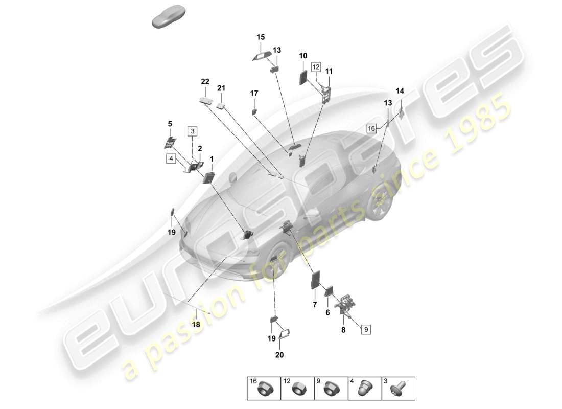 VIEW PARTS DIAGRAMS FROM THE PORSCHE TAYCAN PARTS CATALOGUE a part diagram from the porsche taycan parts catalogue