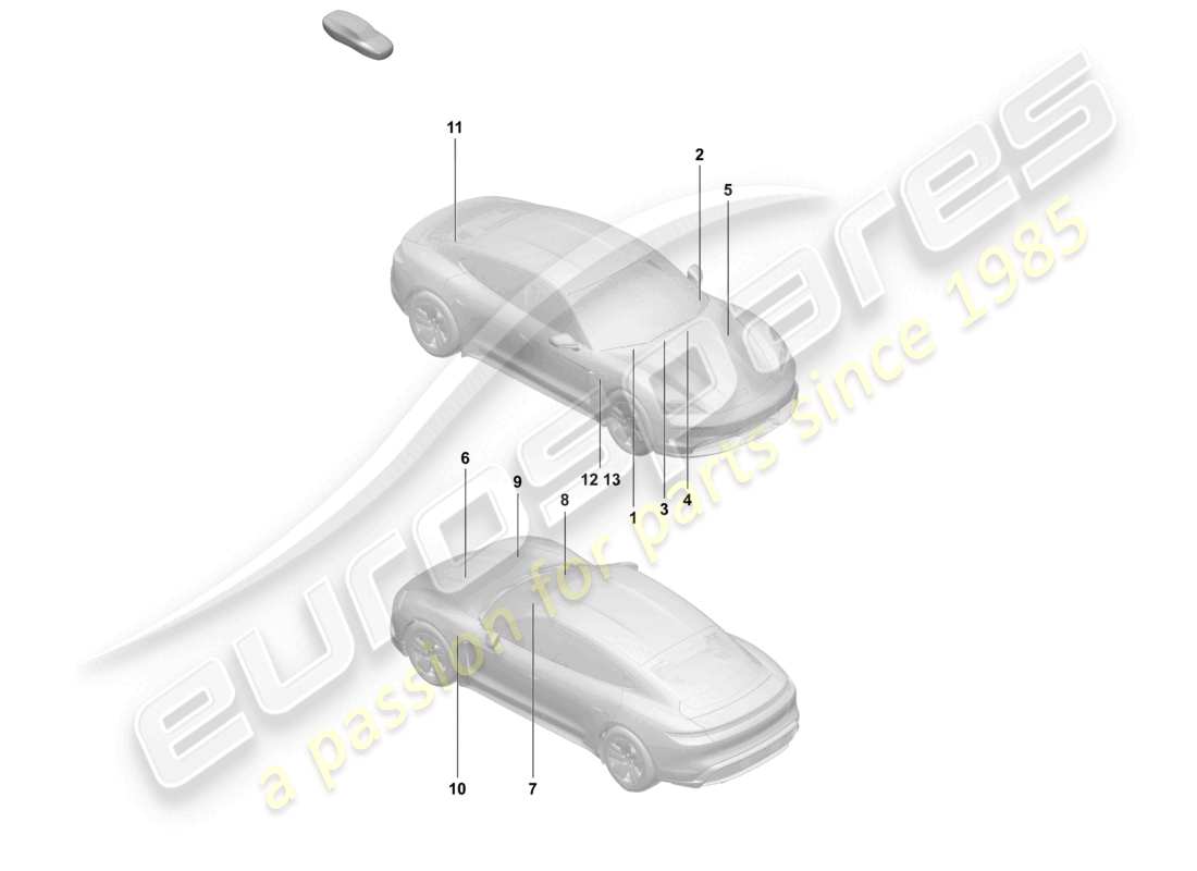 porsche 2026 (taycan 9j1-2) signs/notices part diagram