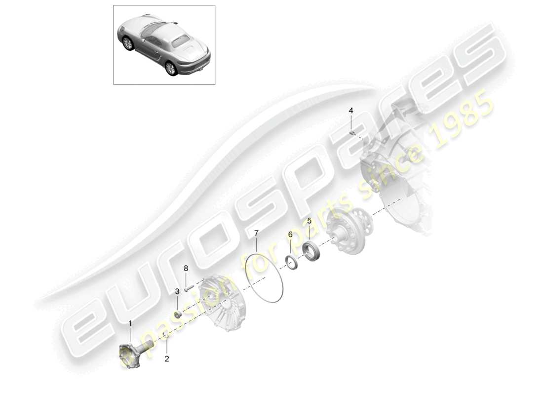 a part diagram from the porsche 2022 (718 boxster) parts catalogue