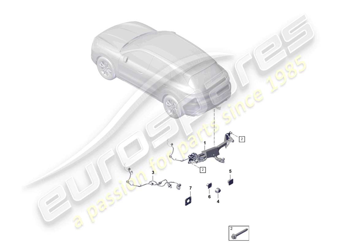 porsche 2024 (cayenne e3 pa) tow hitch part diagram