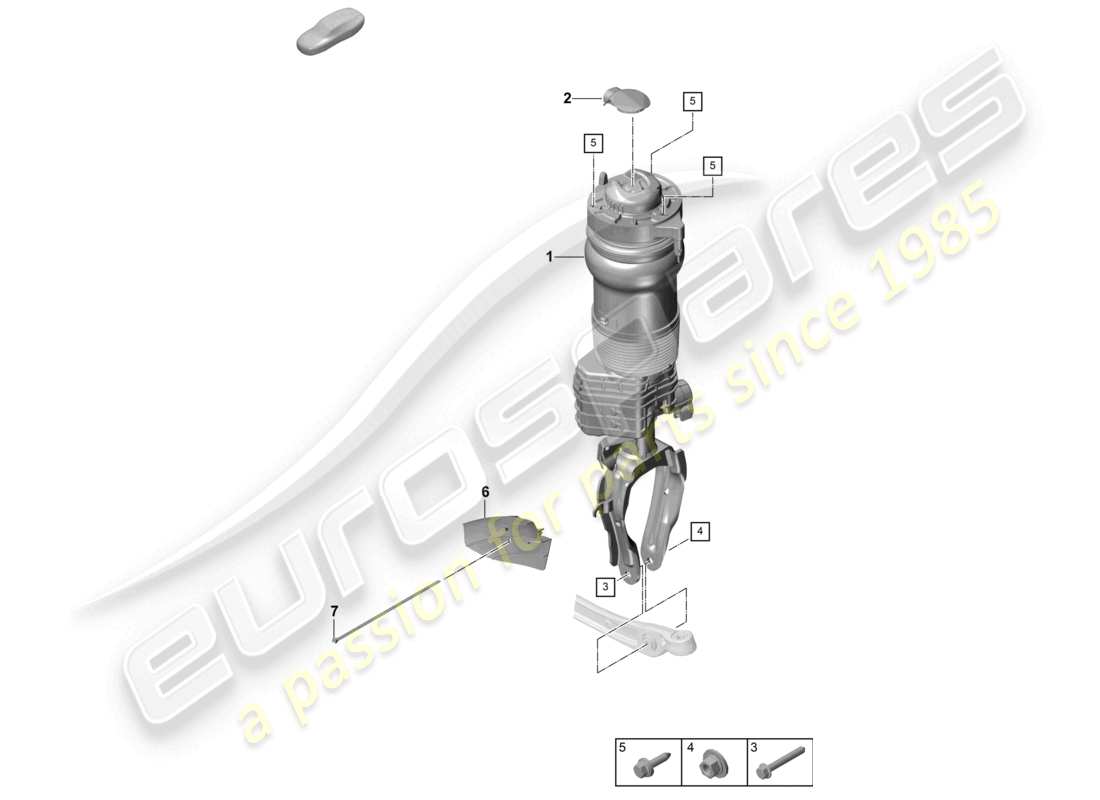 porsche 2024 (cayenne e3 pa) air suspension air suspension module (complete) part diagram