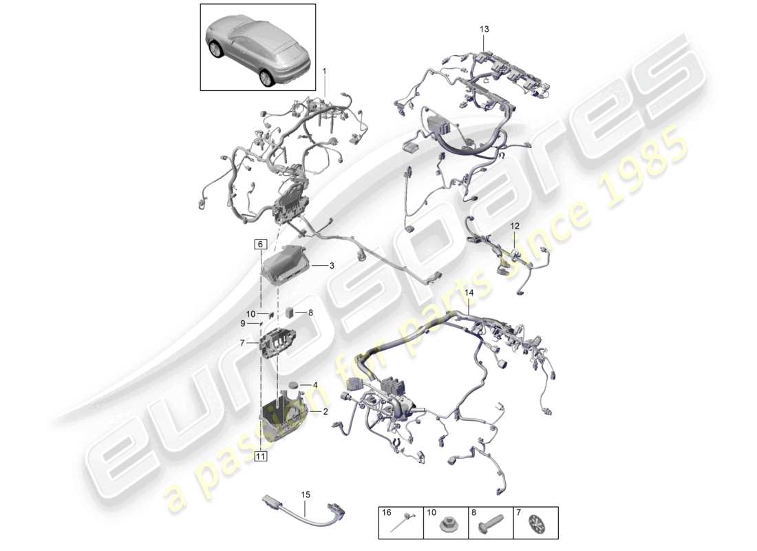 porsche 2025 (macan) wire set engine part diagram