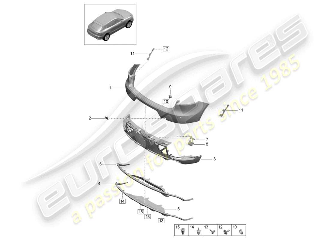 porsche 2024 (macan) bumper rear d >>- mj 2021 basic part diagram