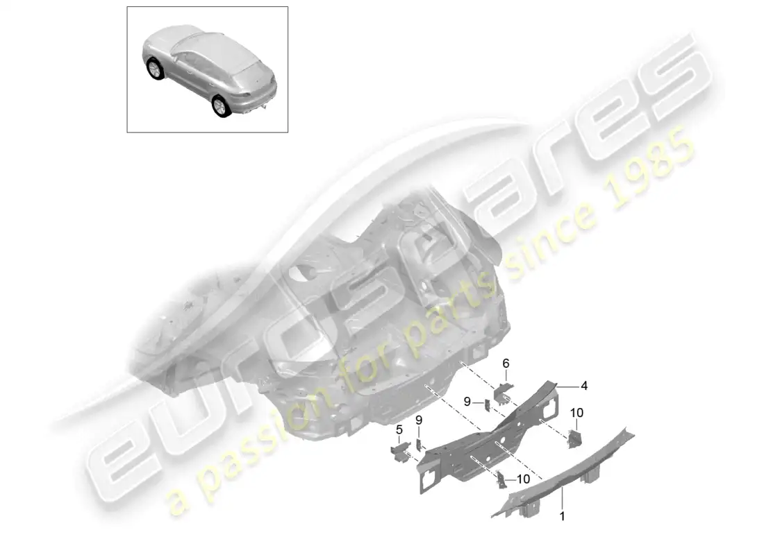 porsche 2014 (macan) rear end parts diagram