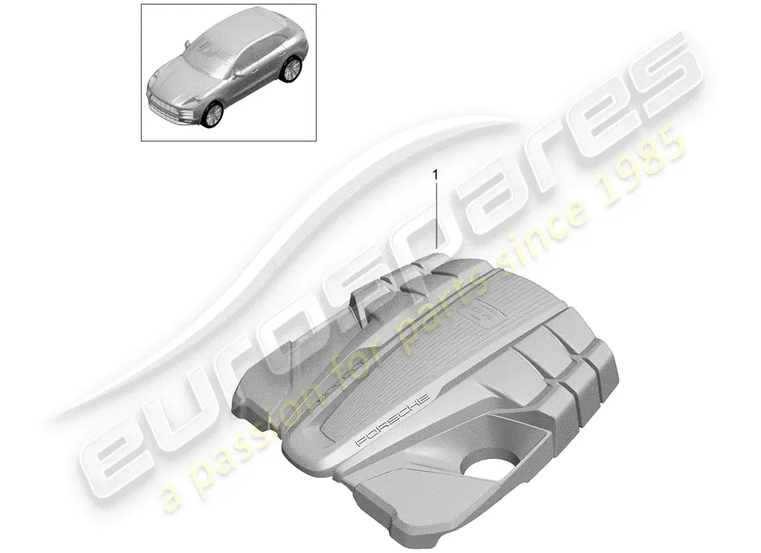 porsche 2020 (macan) engine cover engine bay parts diagram