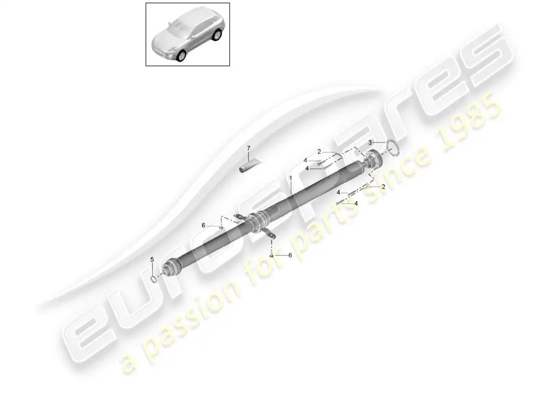 porsche 2014 (macan) cardan shaft caution: before ordering, check the part number in the vehicle. parts diagram