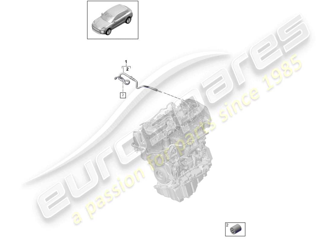 porsche 2025 (macan) fuel system fuel line engine bay part diagram