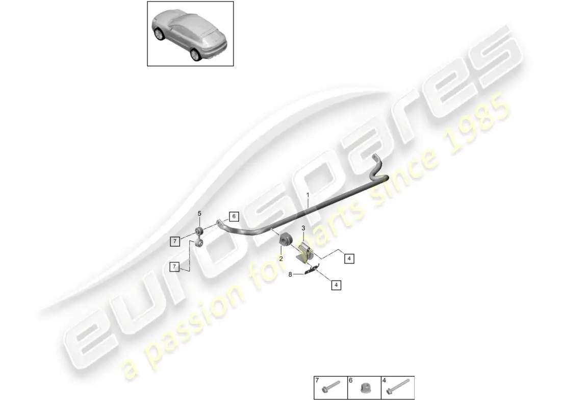 porsche 2020 (macan) anti-roll bar parts diagram