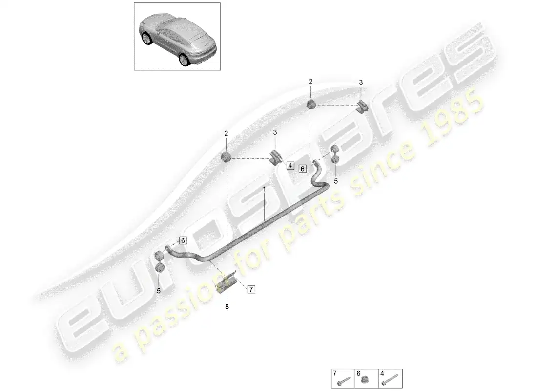 porsche 2020 (macan) anti-roll bar parts diagram
