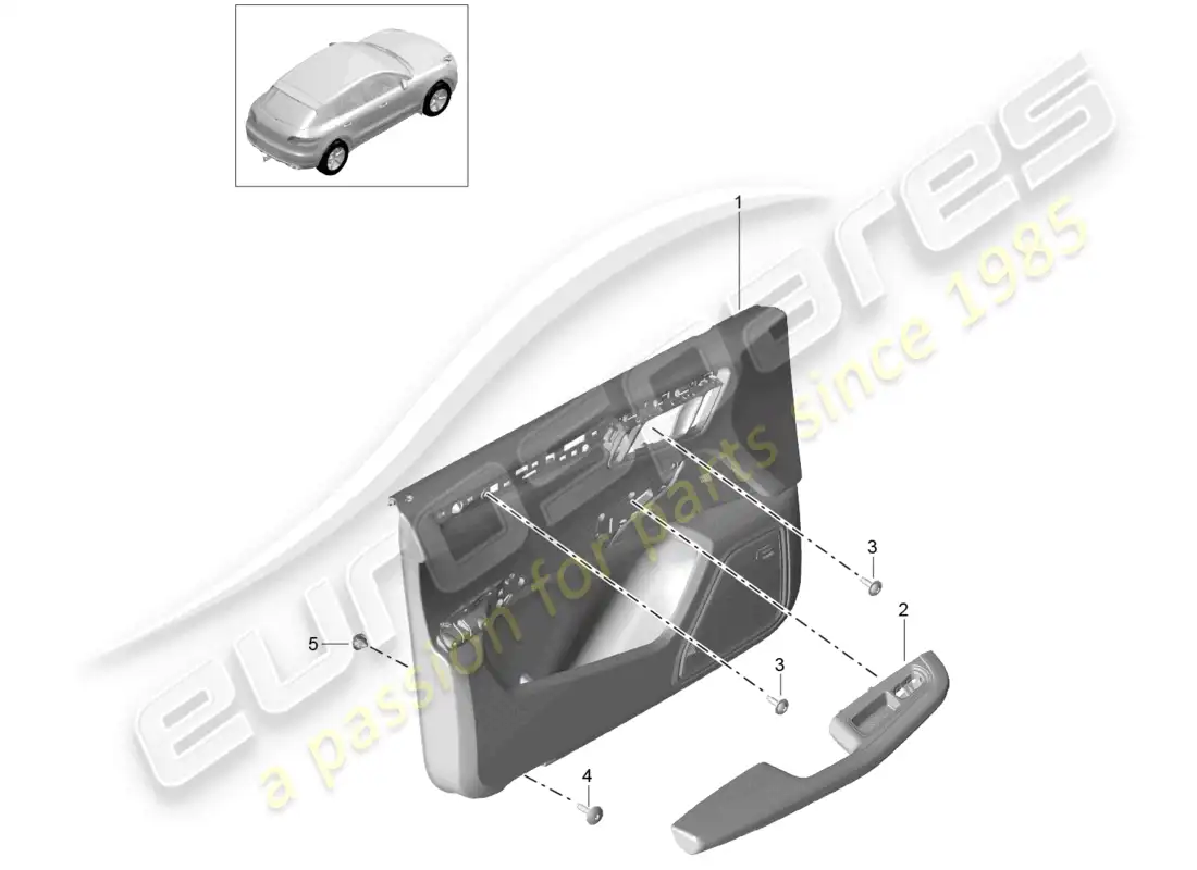 porsche 2014 (macan) door panel front leather package alcantara slush technology parts diagram