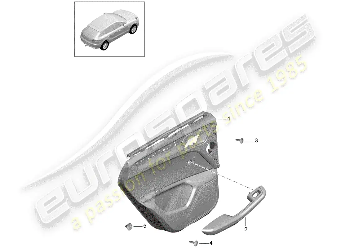 porsche 2014 (macan) door panel rear slush technology parts diagram