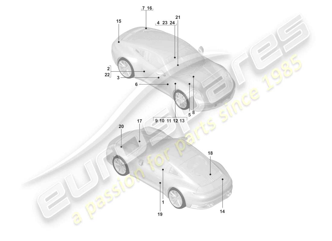 porsche 2022 (992-1) signs/notices part diagram