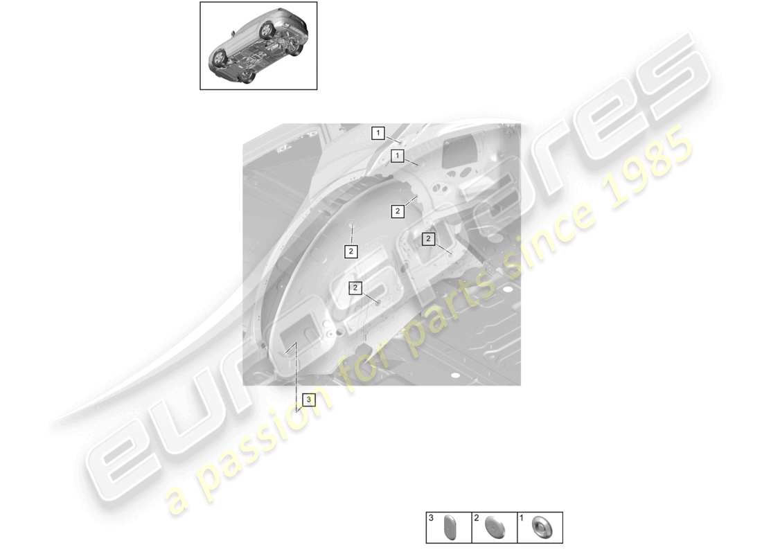 porsche 2022 (cayenne e3 9ya/9yb) bungs side rear left part diagram