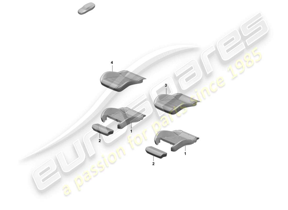 porsche 2025 (taycan 9j1-2) foam part seat cover comfort seat parts diagram