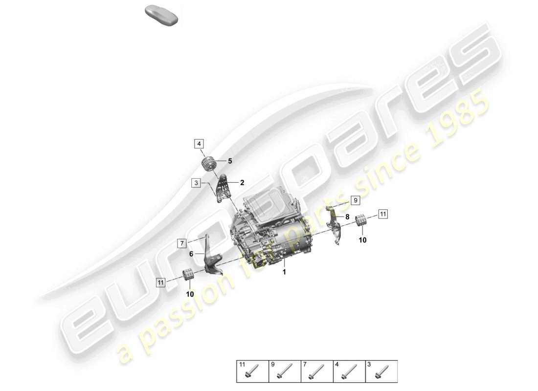 porsche 2026 (macan-e) traction motor for elec. drive macan 4 rear axle part diagram