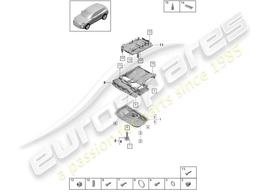 porsche 2020 (macan) oil-conducting housing oil sump parts diagram