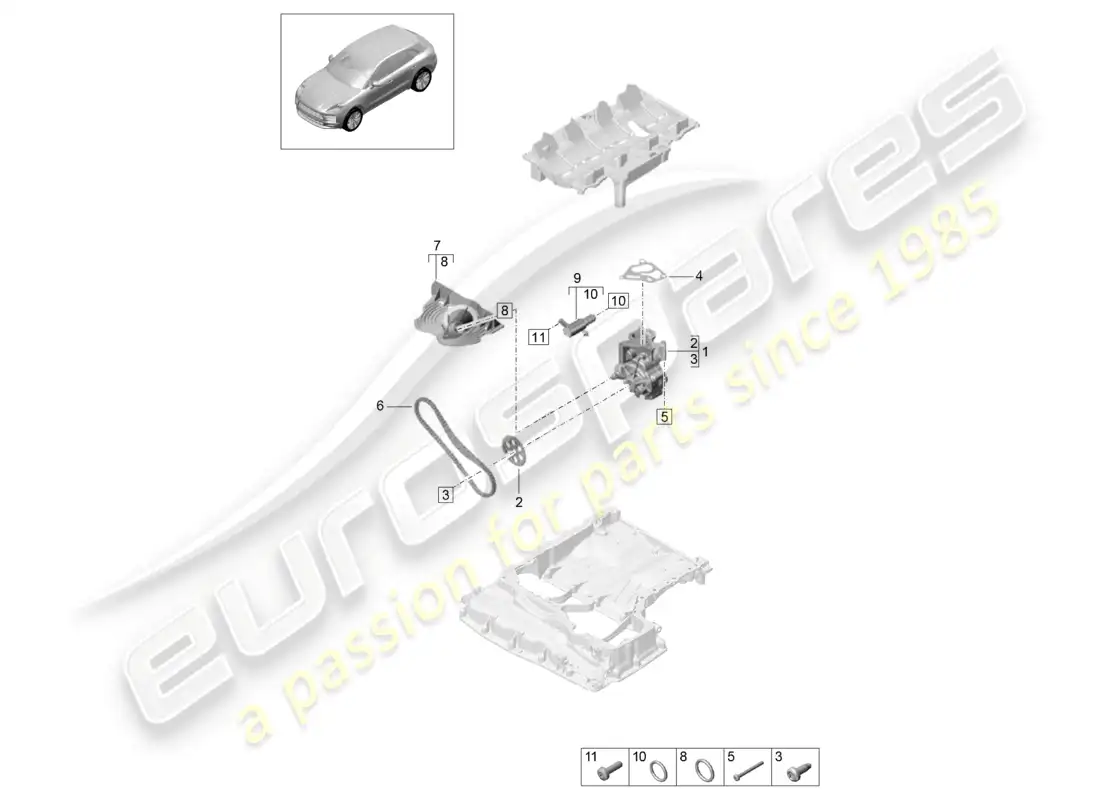 porsche 2020 (macan) oil pump parts diagram